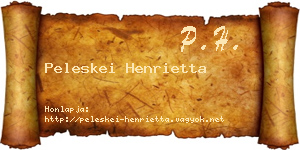 Peleskei Henrietta névjegykártya